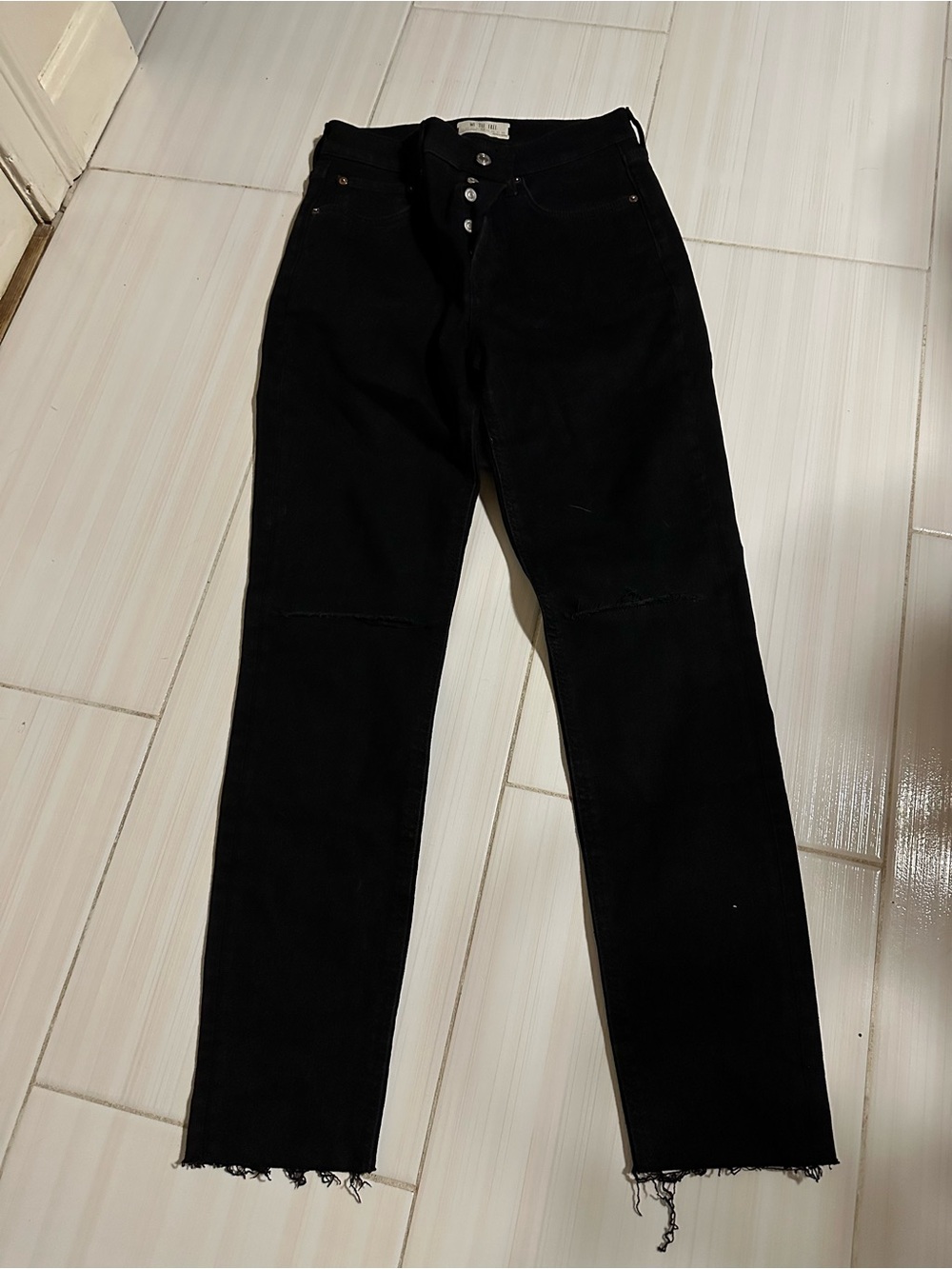 We The Free Black High-Rise Straight Jeans
